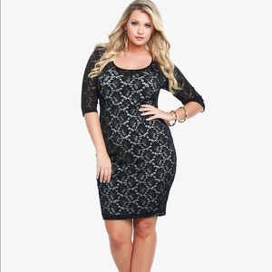 Torrid Lace Illusion Sweetheart Dress
